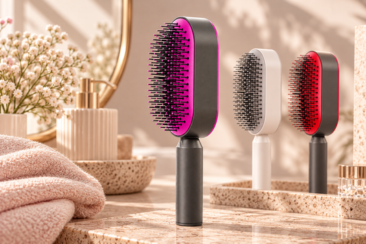 Self Cleaning Hair Brush For Women One-key Cleaning Hair Loss Airbag Massage Scalp Comb Anti-Static Hairbrush