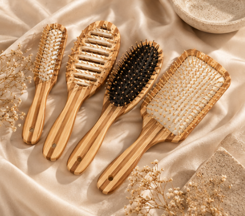 Natural bamboo scalp massage comb