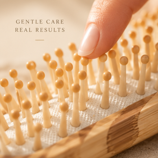 Natural bamboo scalp massage comb